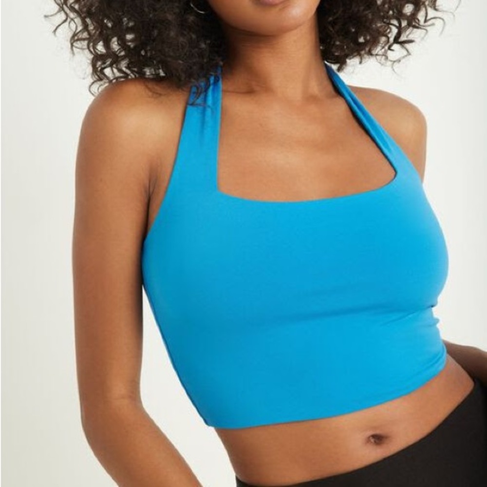 Blue Garage Square Neck Halter Cami